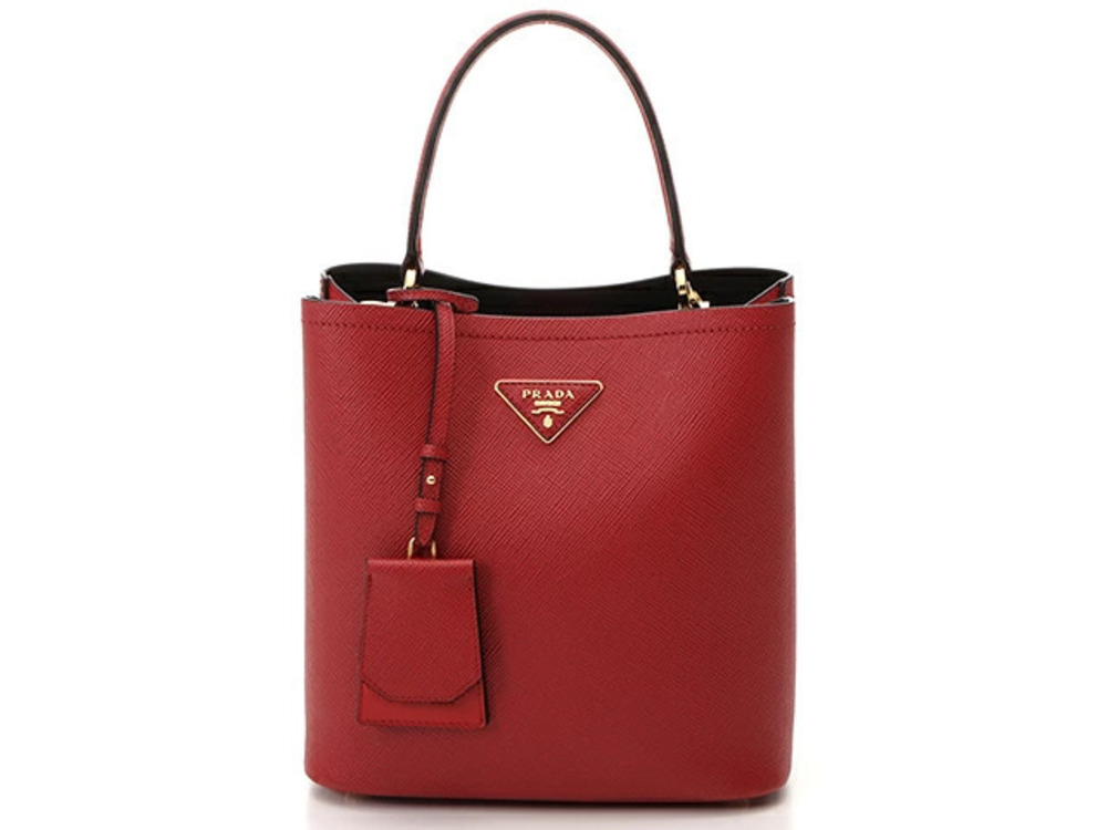 Prada Panier bag red Saffiano leather